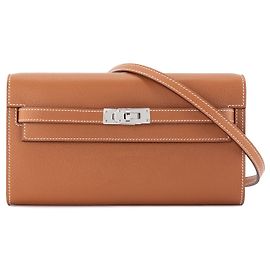 HERMÈS - Bolsa de Ombro Kelly To Go em Couro Epsom Dourado Marrom