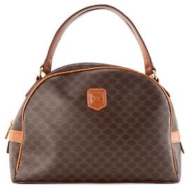 Céline CELINE - Sac à main Celine en toile enduite macadam vintage Marron