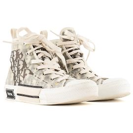 DIOR - Sneakers B23 Dior in tela obliqua bianca e nera (Taglia 39) Nero