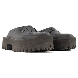 GUCCI - Black Rubber GG Gucci Clogs (Size 39) Black