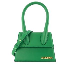 JACQUEMUS - Borsa a Spalla Chiquito Media in Pelle Verde Liscia Verde