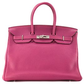 HERMÈS - Bolsa Birkin 35 em couro togo violeta Tosca Roxo