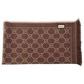 GUCCI - Sciarpa GG Gucci in lana marrone Marrone