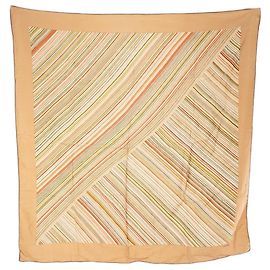 CHANEL - 90 cm Multicolored Striped Silk Scarf Multiple colors
