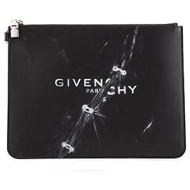 GIVENCHY - Pochette Givenchy en cuir noir Black