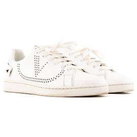 Valentino Garavani VALENTINO - Backnet Sneakers in white leather (Size 36.5) White