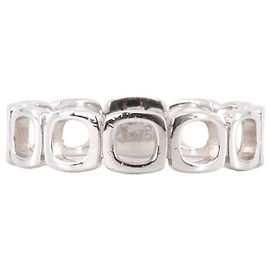 DINH VAN - Domino Impression Ring in White Gold (T50) Silvery