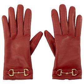 GUCCI - Mors Gucci Lederhandschuhe in Rot (T7) Rot