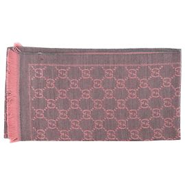 GUCCI - Cachecol GG Gucci em lã rosa e cinza Rosa