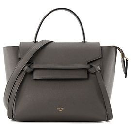 Céline CELINE - Bolsa transversal Belt Micro Celine em couro texturizado cinza Cinza