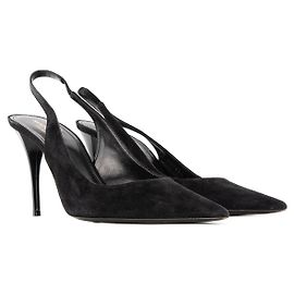 SAINT LAURENT - Lexi Stiletto Heels in Black Suede (Size 38.5) Black