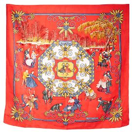 HERMES - Pañuelo de Seda Multicolor Joyas de Invierno Hermès 90 cm Multicolor