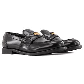 MIU MIU - Miu Miu Black Brushed Leather Loafers (Size 38) Black