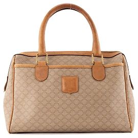 Céline CELINE - Bolsa Boston Macadam Celine em lona marrom vintage Marrom