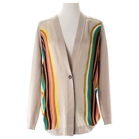 HERMÈS - Cardigan Brides de Gala Hermès en twillaine multicolore (T38) Multicolore