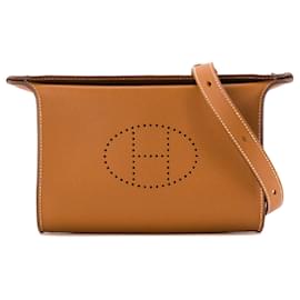 HERMÈS - Bolso de Hombro Hermès en Cuero Epsom Dorado Castaño