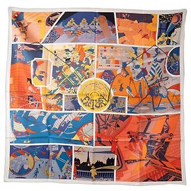 HERMÈS - Pañuelo 90 cm Doble Cara Factory Hermès en Seda Multicolor Multicolor