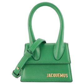 JACQUEMUS - Bolsa de Ombro Chiquito Mini Jacquemus em Couro Liso Verde Verde
