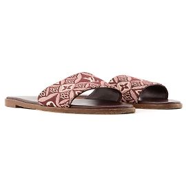 LOUIS VUITTON - Sandalias planas Louis Vuitton en lona burdeos (T37,5) Burdeos