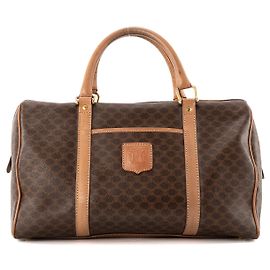 Céline CELINE - Bolsa Boston 35 em lona monogramada vintage Marrom