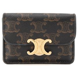 Céline CELINE - Triomphe Card Holder Celine in Monogrammed Coated Canvas Brown
