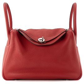 HERMÈS - Borsa a Spalla Lindy 30 in Pelle Togo Rossa Rosso