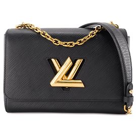 LOUIS VUITTON - Borsa a Spalla Twist MM Louis Vuitton in pelle epi blu navy Nero