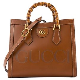 GUCCI - Diana Gucci Smooth Brown Leather Handbag Brown