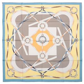HERMÈS - 90 cm Artistic Figure Silk Scarf in Multicolor Multiple colors