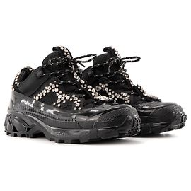 BURBERRY - Arthur Crystal Sneakers in black canvas (Size 38) Black