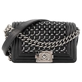 CHANEL - Bolsa transversal Boy Chanel em couro preto edição limitada Preto