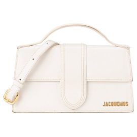 JACQUEMUS - Bolsa de Ombro Bambino Jacquemus em Couro Liso Branco Branco