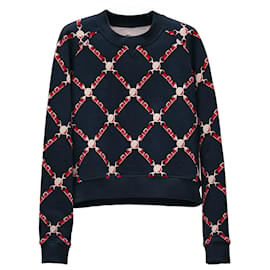 HERMÈS - Sudadera Grand Tralala en Algodón Rojo y Azul (Tamaño 36) Azul marino