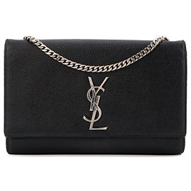 SAINT LAURENT - Borsa a Spalla Kate Saint Laurent in Pelle Grana Nera Nero