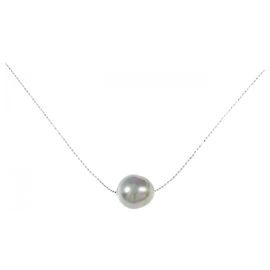 Autre Marque K18WG Halskette mit schwarzer Tahiti-Perle Schwarz