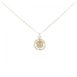 Autre Marque Collar de topacio blanco Beryl K10YG Dorado