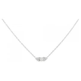 Autre Marque Collar de diamante en oro blanco Au750 Plata