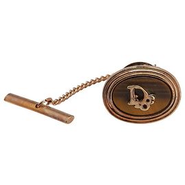 Ferma cravatta con logo Dior D'oro