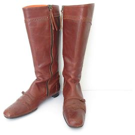 Autre Marque Botas Longas de Couro TO&CO Marrom