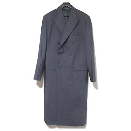 Dior Homme Silk Blend Double Breasted Long Coat Brown