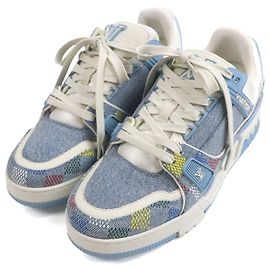 Baskets basses Louis Vuitton Trainer Bleu Bleu clair