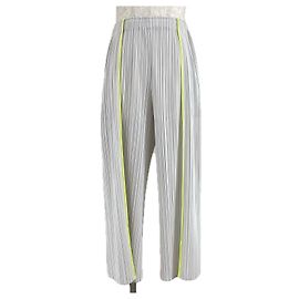 POLYESTERHOSE PLEATS PLEASE ISSEY MIYAKE Grau Hellgrün
