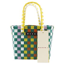 Sac à main en polypropylène tissé Marni Micro Basket Multicolore Vert