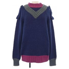 Chanel P44484K04711 Kaschmir Strick Blau Marineblau