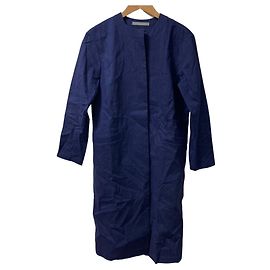 Theory Luxe Linen Collarless Coat Blue