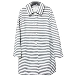 Autre Marque ef-de Stripe Spring Coat Brown White