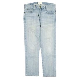 Autre Marque Current Elliott Pantalones de denim de algodón THE BOYFRIEND Azul