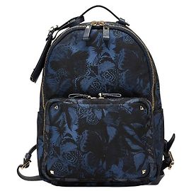 Valentino Nylon Rucksack Schwarz Blau