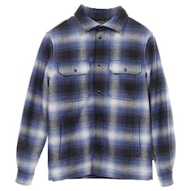 WOOLRICH Wool Coat Black Blue Grey
