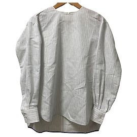 Autre Marque Blusa a maniche lunghe in cotone e seta a righe BLAMINK Bianco Blu